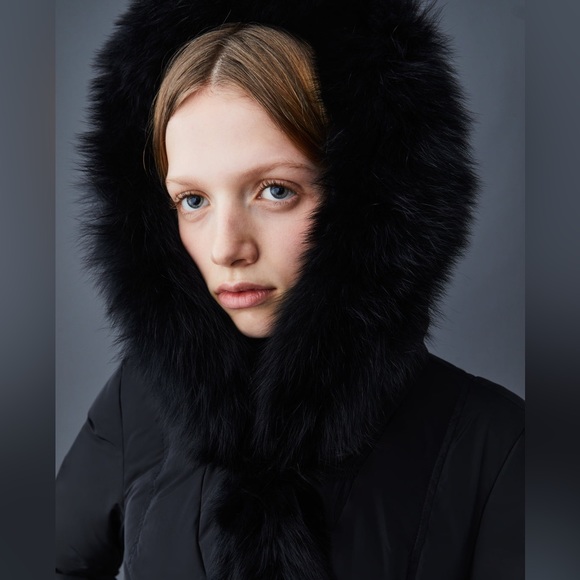 Mackage Adali Down Jacket with Blue Fox Fur XXS - Picture 5 of 10